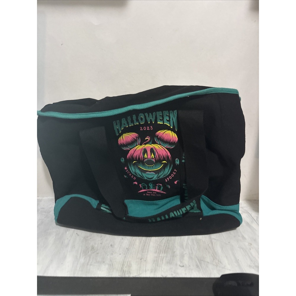 2023 Disney Parks Halloween Mickey Mouse Pumpkin 17 inch width Canvas Bag Tote